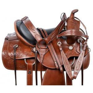 Adultos Deportes al aire libre Estilo inglés Cuero Montar a caballo Sillín Diseño personalizable y color Alta calidad Hecho a mano en Pakistán - Product Image 2