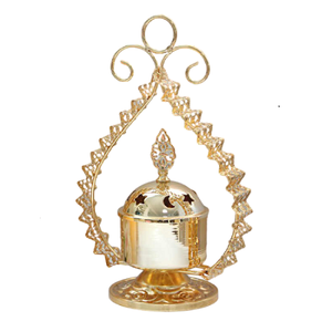 Brûleur d'encens religieux en métal doré poli, taille et forme personnalisées, en laiton/bois, pour accessoires de décoration intérieure - Product Image 2