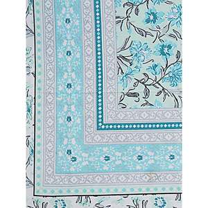 Juego de Sábanas Individuales de Algodón 100% de 180 Hilos, Color Azul Turquesa, con Diseño Floral Moderno, 3 Piezas, para Uso Doméstico (BSB1096) - Product Image 4