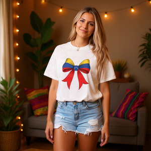 Maglietta con fiocco bandiera Venezuela, comoda, colorata, per il Mese della Memoria dell'Erbezza Ispanica, T-shirt Camiseta Venezolana Latina, Regalo - Product Image 3