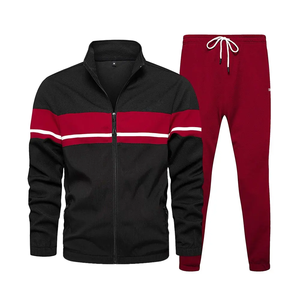 ชุดวอร์มกีฬาผู้ชาย ชุดออกกำลังกายวิ่งและจ็อกกิ้ง เสื้อแจ็คเก็ตและกางเกง แห้งเร็ว รับทำโลโก้ตามสั่ง OEM/ODM - Product Image 1