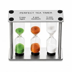 Timer per Tè 3-in-1, Clessidra in Vetro da 3/4/5 Minuti con Cornice in Acciaio Inossidabile per Preparazione Tè e Caffè - Product Image 2