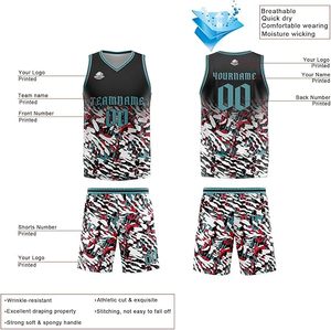 Shorts de basket-ball Vintage imprimés de haute qualité pour hommes formation d'été équipes BSci fabricant en gros uniforme de basket-ball - Product Image 4