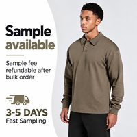 Chemises polo pour hommes FNJIA, manches longues, coton tricoté, col rabattu, décontractées, amples, pull-over, fabricant