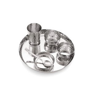 Plato de vajilla de acero inoxidable de forma redonda Cubiertos ecológicos y vajilla de buffet con platos elegantes - Product Image 4