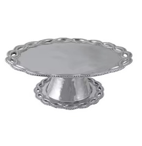 Support à gâteau artisanal de style classique avec bordure argentée, décoration de table pour les fêtes de mariage, outils à gâteau de la meilleure qualité - Product Image 1