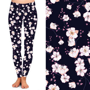 Leggings de Cintura Alta con Estampado Floral, Impresión Digital, 92% Poliéster, 8% Elastano, Suaves como la Mantequilla, para Mujer - Product Image 4