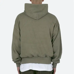 Sudadera con capucha de algodón de gran calidad para hombre Sudadera con capucha y sudadera de color sólido Sudaderas con capucha de lavado ácido para hombres - Product Image 5