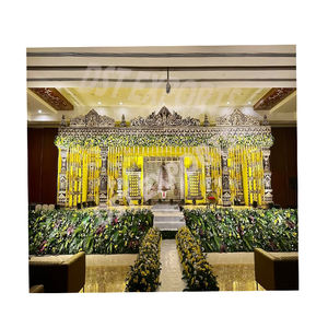 หิ้งทองคำแกรนด์มานาวาไรสำหรับงานแต่งงานอินเดียใต้ หิ้งทองคำวัดอินเดียใต้ หิ้งแกะสลักทองคำ นิวยอร์ก - Product Image 1