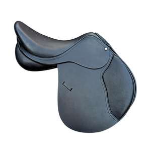 All Purpose Jumping Dressage Saddle Black Brown <b>Leather</b> <b>Synthetic</b> Manufactured in India for English Horse Racing Owners - Product Image 1
