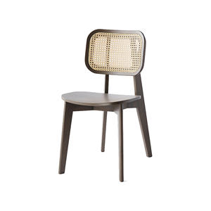 Cheaper cane <b>dining</b> <b>chair</b> made of solid teak wood frame with natural <b>rattan</b> on the backrest for indoor and outdoor use - Product Image 1