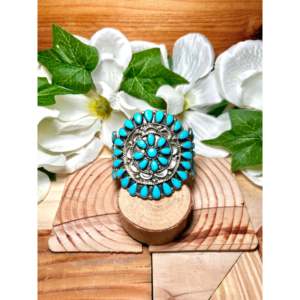 Delia Wauneka Kingman Turquoise & Sterling <b>Silver</b> Fashion <b>Cuff</b> <b>Bracelet</b> Elegant Kingman Turquoise & <b>Silver</b> <b>Cuff</b> for Women - Product Image 1