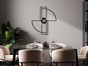 Trendy Round Black Metal Wall Clock With Durable Sleek Finish Ideal For Modern Homes Apartments Offices Bedrooms And <b>Kitchens</b> - Product Image 4