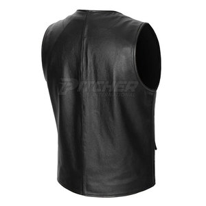 Veste sans manches en cuir de vache pour homme, vente en gros, hiver, haute qualité, légère, coupe-vent, personnalisable pour les fêtes et les événements - Product Image 2