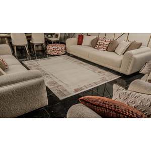 Alfombra Mexx MX002 Beige hecha a máquina decoración del hogar sin polvo - Product Image 6