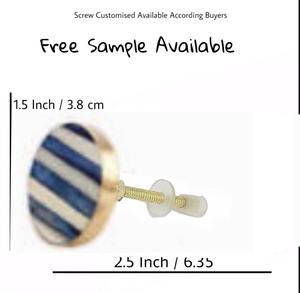 Tirador de cerámica moderno hecho a mano, tiradores de armario de puerta de cajón de Metal de resina a rayas azules y blancas, tiradores de armario de Metal de resina para - Product Image 3