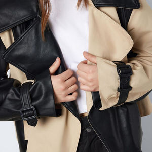 Chaqueta de piel de oveja genuina suave y fina de alta calidad para mujer, longitud larga con decoración bordada, nueva moda, tela de PU transpirable - Product Image 5