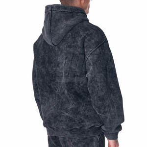 Conjunto Deportivo Holgado para Hombre con Lavado Ácido, Estilo Urbano, con Sudadera con Capucha y Pantalones Deportivos para Uso Casual - Product Image 5