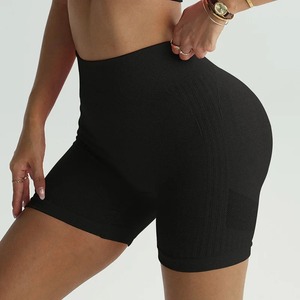 Pantalones cortos de yoga para mujer, pantalones cortos deportivos de secado rápido desnudos con bolsillo, pantalones de yoga para Fitness, dos piezas de pantalones cortos, pantalones cortos para correr con levantamiento de cadera - Product Image 4