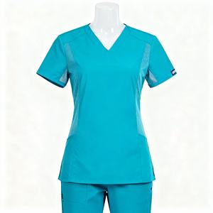 Venta al por mayor personalizado enfermera Top conjuntos médicos hombres mujeres Unisex cuello en V Spandex Hospital enfermería uniformes femeninos Jogger Scrub Set - Product Image 5