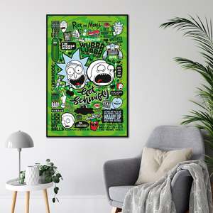 For Rick and Morty Modern Design <b>Poster</b> Quotes 2 Black Frame for Wall Decor - Product Image 3