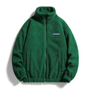 Veste polaire surdimensionnée en Sherpa pour l'hiver avec logo brodé sur mesure OEM pour hommes et col à capuche tissé unisexe - Product Image 1