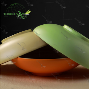 Bol en bambou jetable artisanal du Vietnam, durable, pour la présentation sur table de fête, écologique, classique, pour salade, D29xH8cm - Product Image 6