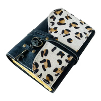 Carnet de notes vintage en cuir à couverture rigide avec bordure festonnée, idéal comme carnet de comptes manuel, carnet de croquis et journal d'écriture – Cadeau parfait