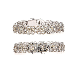 Pulsera de diamantes de oro blanco de 14kt, joyería de moda para mujer con certificación IGI de 6.78TCW de calidad VS-SI - Product Image 1