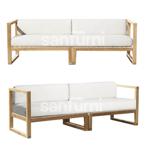 Banc de jardin en bois moderne de luxe fait à la main meubles de jardin d'extérieur pour 2 places en bois massif banc de canapé en teck - Product Image 6