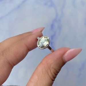 Wholesale Bulk 925 Sterling Silver Jewlery Fine Jewelry Women Oval Cut <b>Ring</b> Natural <b>Green</b> <b>Amethyst</b> <b>Ring</b> Eternity Vermeil - Product Image 6