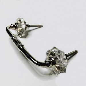 Poignée de traction vintage en verre pour porte en acier inoxydable, décoration en forme de dôme, classique et torsadé - Product Image 1