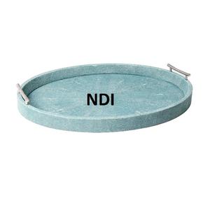 Bandeja de madera decorativa de forma redondeada grabada a mano para el hogar, cocina, Catering, café, té, desayuno, bandeja para servir a la venta - Product Image 1