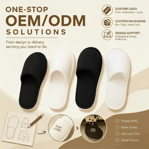 Chaussons jetables antidérapants en tissu non tissé à faible MOQ pour <span class=keywords><strong>spa</strong></span>, voyage en famille et réception - Product Image 3