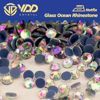 VDD 222 Nouvelle Collection Printemps : Strass en Verre Thermocollants, Cristaux à Dos Plat Scintillants pour Vêtements DIY et Robes de Mariée