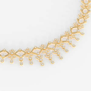 Adira Classic 9k Gold <b>Necklace</b> with Moissanite Diamond for Wedding Occasions - Product Image 4