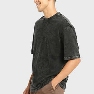 Camisetas de Hombre con Lavado Ácido, Cuello Redondo, Manga Corta, Tejidas, 100% Algodón, Ecológicas, Estilo Vintage, del Mejor Fabricante de Pakistán, 2025 - Product Image 2