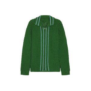 Elegante cárdigan clásico de invierno suéter 100% lana antiarrugas cómodo ligero prendas de punto con patrón - Product Image 1