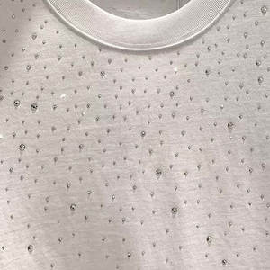 T-shirt strass pour femmes été nouveau style t-shirts vêtements décontractés 2025 - Product Image 2