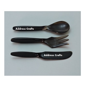 ชุดช้อนส้อมมีดและส้อมอุปกรณ์ทำสลัดทำจากเขาควาย - Product Image 4