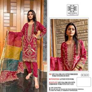 독점 인도 디자이너 파키스탄 자수 Salwar Kameez 웨딩 파티 정장 여성 도매 속도 고품질 드레스 - Product Image 5