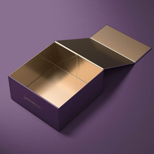 Lionwrapack-Caja magnética de cartón plegable con logotipo personalizado, Cajas de Regalo de papel plegable plano púrpura - Product Image 3