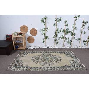 Alfombra de retazos de estilo turco Vintage, clásica, Beige, verde, 7,7 pies 4,4 X, diseño de pasillo rectangular para sala de estar, estilo Aubusson - Product Image 1