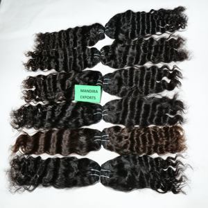 Extensiones de cabello humano virgen sin procesar Natural 100%, pelucas de templo indio alineadas con cutícula para mujer joven ondulada barata - Product Image 5