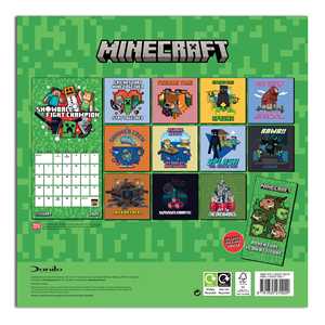 Calendrier mural Minecraft 2025 avec des scènes sur le thème de Minecraft pour chaque mois de l'année - Product Image 5