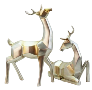 Escultura de mesa Elegante Arte Premium Aluminio Animal Ciervo Hogar Oficina Decoración de mesa Uso en precio al por mayor - Product Image 1