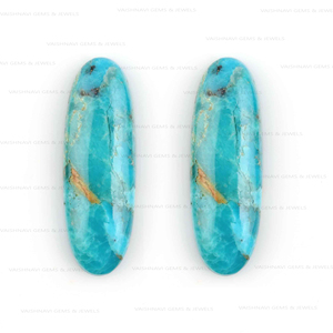 Venta al por mayor Mohave Arizona turquesa 10x30mm largo ovalado parte posterior plana calibrado cabujón piedra preciosa suelta para la fabricación de joyas proveedor - Product Image 5