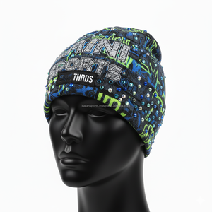 Gorro Premium para mujer, 320 GSM, mezcla de lana de punto, suave, cálido, elástico, con logotipo personalizado, diseño de diamantes de imitación, gorro jacquard - Product Image 5