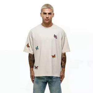 Custom Men's <b>100</b>% <b>Polyester</b> O-Neck Regular Fit Loose Fit Drop Shoulder Heavy Weight 180g Anti-Wrinkle Breathable T-<b>Shirt</b> - Product Image 5