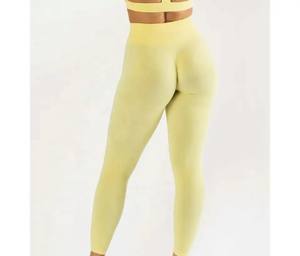 Women's Premium Quality Fitness <b>Leggings</b> Casual Wear Top Trend Anti-Wrinkle <b>Hot</b> Selling with Logo on Waist Solid Pattern - Product Image 3